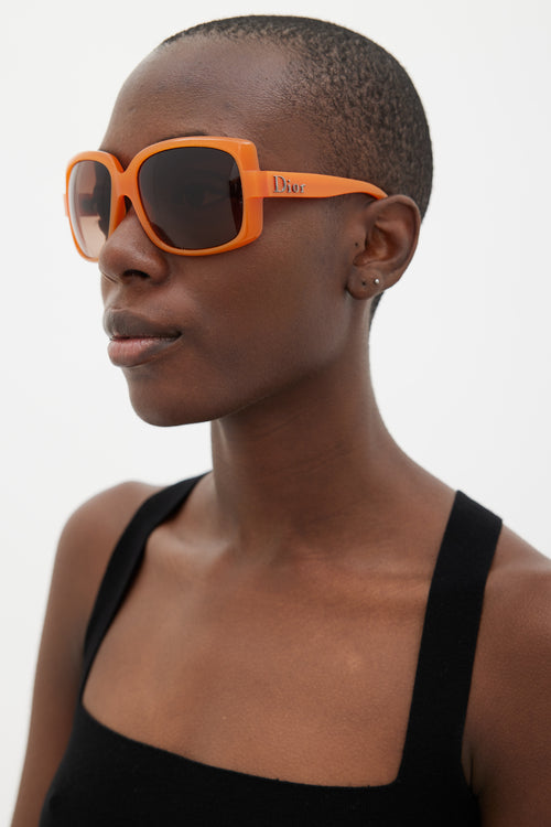 Dior Orange 60s 050D8 Oversized Sunglasses