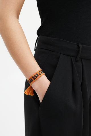 Dior Orange & Black J'Adior Woven Bracelet