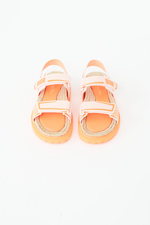 Dior Orange Dioract Espadrille Sandal