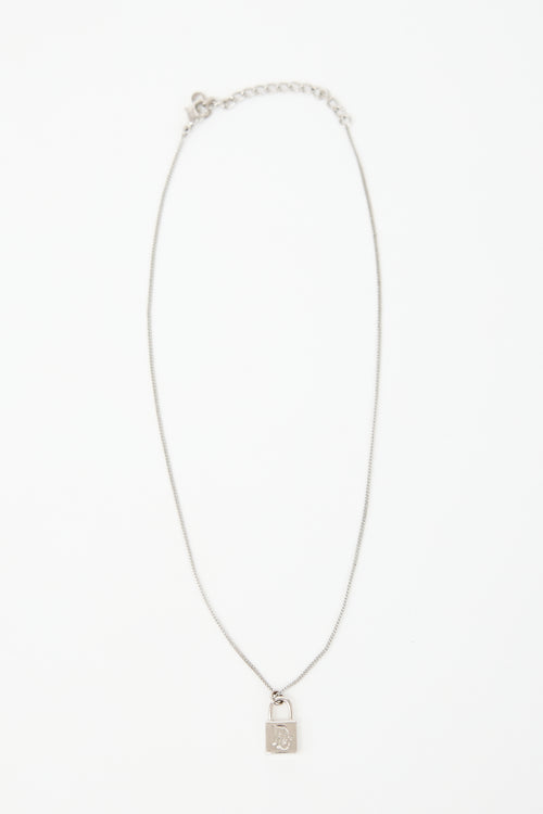 Dior Padlock Logo Necklace
