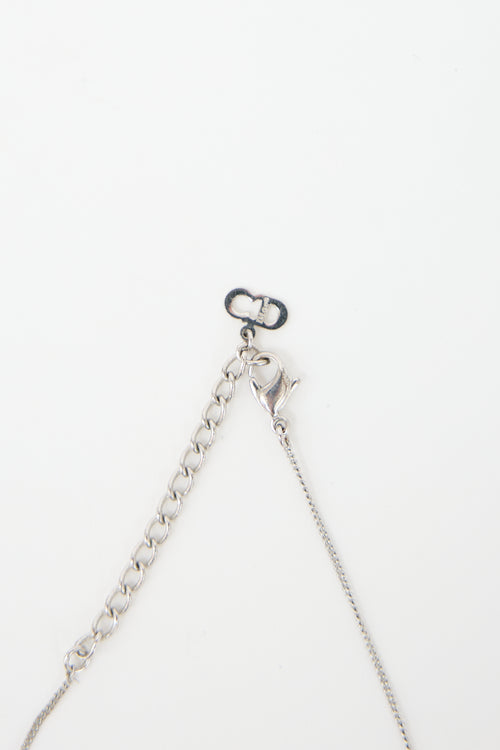 Dior Padlock Logo Necklace