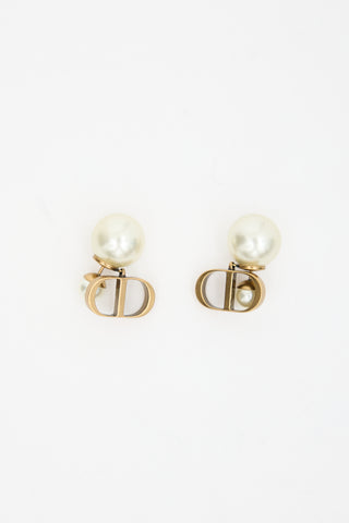 Dior Gold & Faux Pearl Tribales Earrings