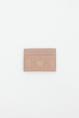 Dior Pink Cannage Leather Caro Freesia Cardholder