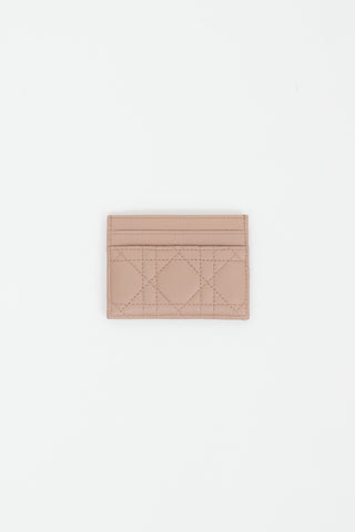 Dior Pink Cannage Leather Caro Freesia Cardholder