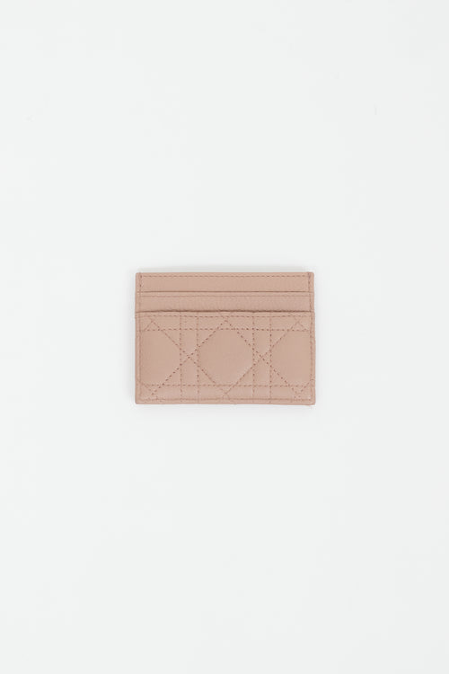 Dior Pink Cannage Leather Caro Freesia Cardholder
