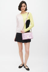 Dior Pink & Gold Leather Metallic Diorama Textured Bag