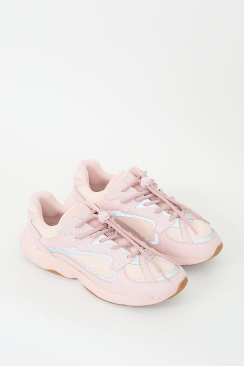 Dior Pink Leather & Mesh Cannage B24 Sneaker