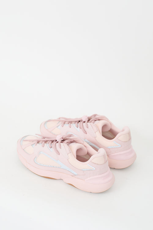 Dior Pink Leather & Mesh Cannage B24 Sneaker