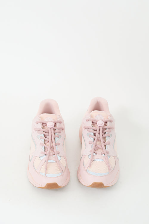 Dior Pink Leather & Mesh Cannage B24 Sneaker