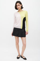 Dior Pink & Multicolour Wool Panelled Knit Sweater