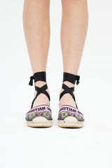 Dior Pink & Multicolour Woven Logo Epsadrille