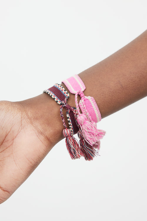 Dior Pink & Purple Woven J'Adior Bracelet Set