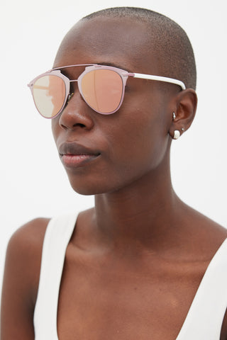 Dior Pink & White Rounded Reflected M2Q0J Sunglasses