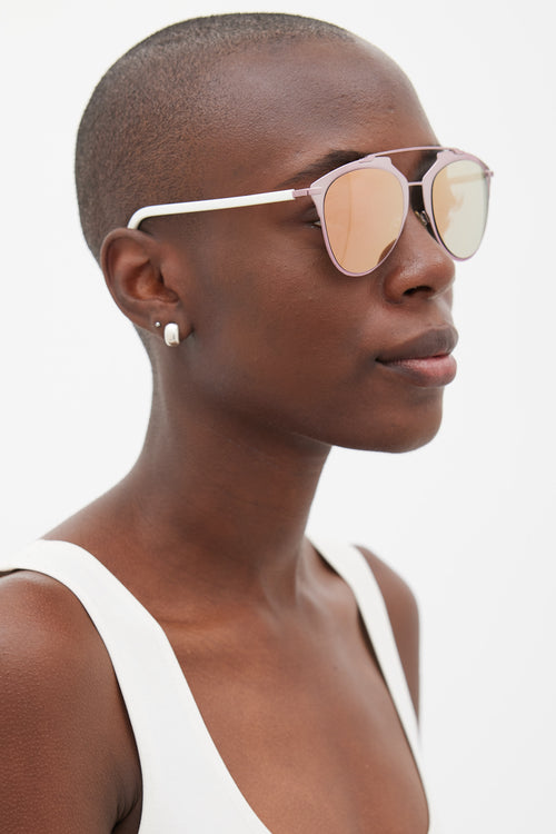 Dior Pink & White Rounded Reflected M2Q0J Sunglasses
