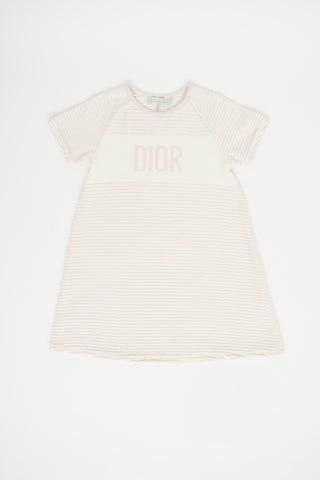 Dior Pink & Cream Velvet Stripe Dress