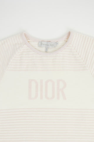 Dior Pink & Cream Velvet Stripe Dress