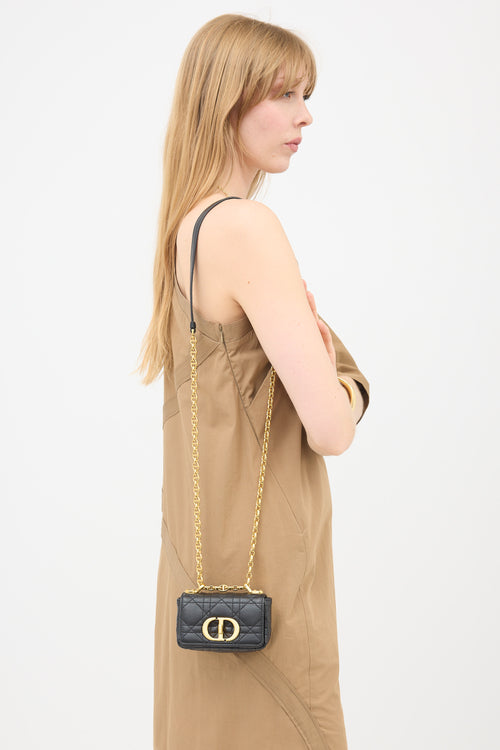 Dior Quilted Leather Micro Caro Bag