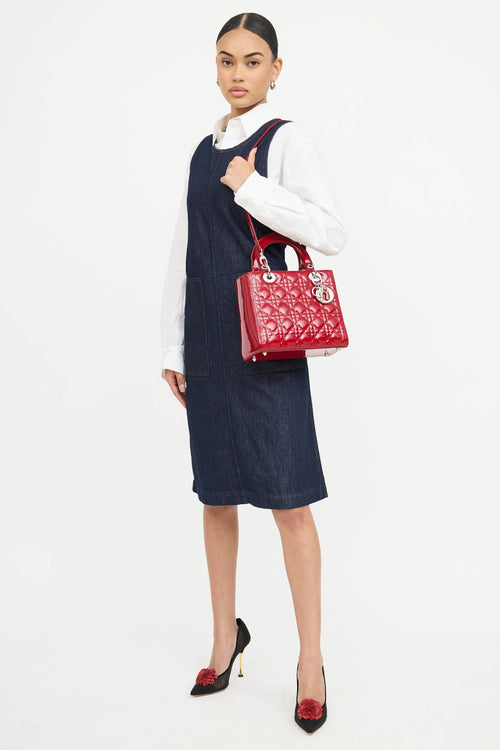 Dior 2012 Patent Medium Lady Dior  Bag