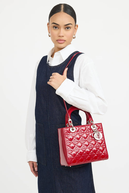 Dior 2012 Patent Medium Lady Dior  Bag