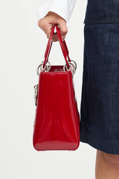 Dior 2012 Patent Medium Lady Dior  Bag