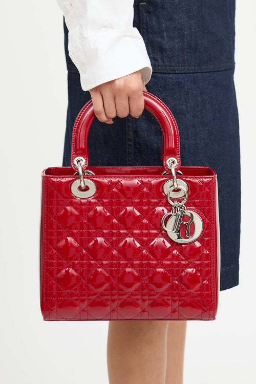 Dior 2012 Patent Medium Lady Dior  Bag