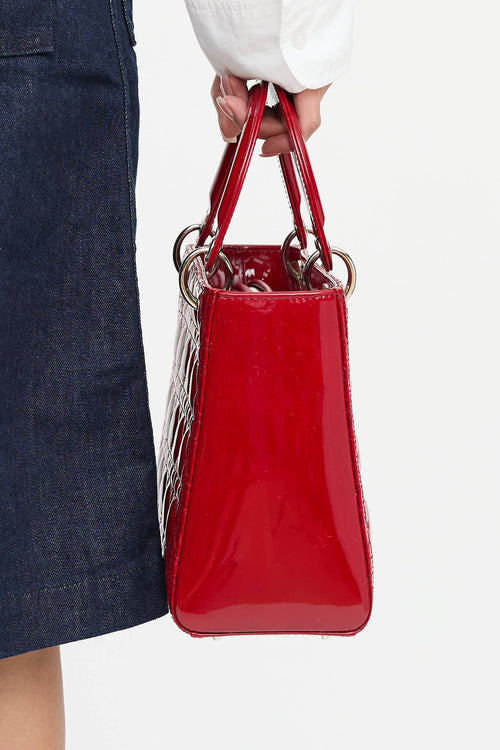 Dior 2012 Patent Medium Lady Dior  Bag