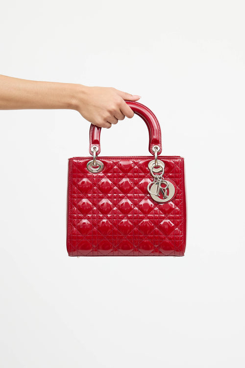 Dior 2012 Patent Medium Lady Dior  Bag