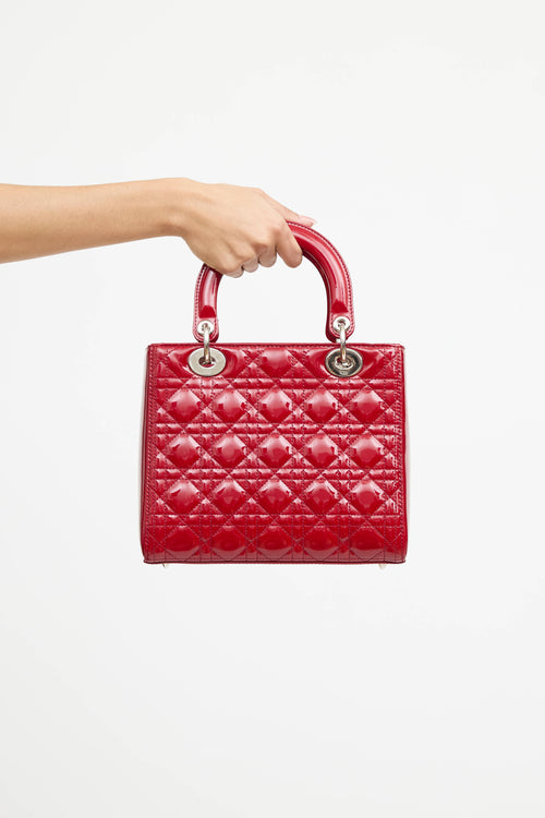 Dior 2012 Patent Medium Lady Dior  Bag