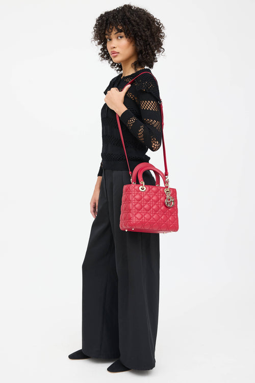 Dior 2020 Lady Dior Medium Leather Bag