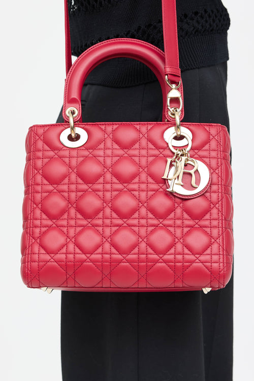 Dior 2020 Lady Dior Medium Leather Bag