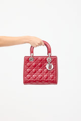 Dior 2012 Red Patent Leather Medium Lady Dior Bag