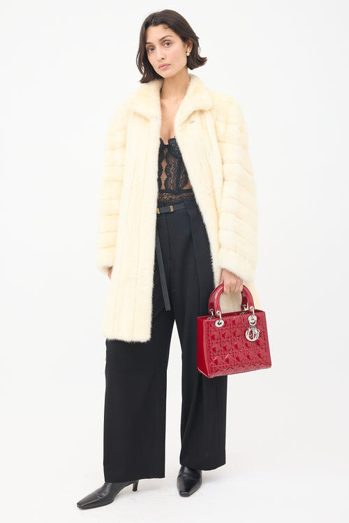 Dior 2012 Red Patent Leather Medium Lady Dior Bag