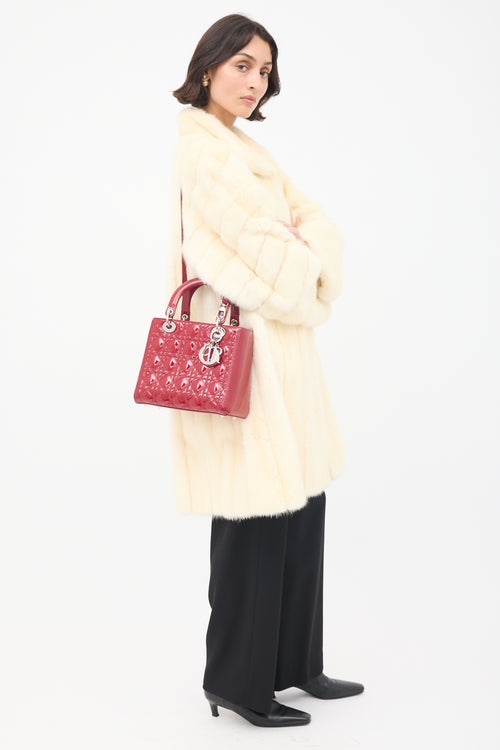 Dior 2012 Red Patent Leather Medium Lady Dior Bag
