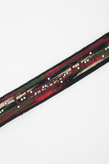 Dior Red & Multicolour Emrboidered Studded Shoulder Strap