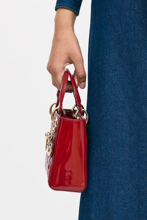 Dior 2019 Patent Mini Lady Dior Bag