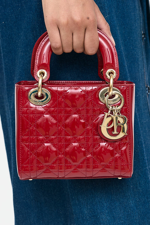 Dior 2019 Patent Mini Lady Dior Bag