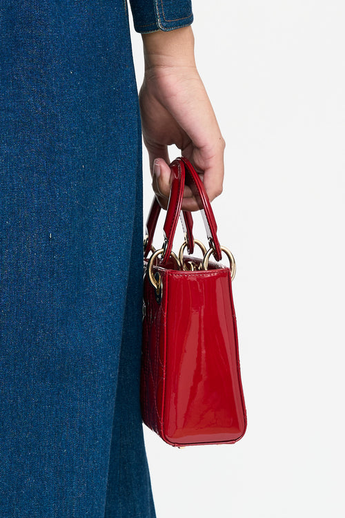 Dior 2019 Patent Mini Lady Dior Bag