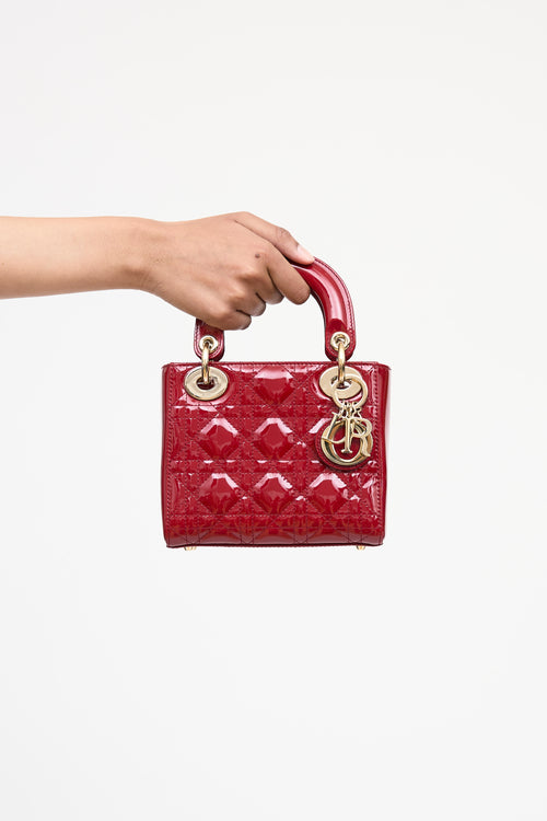 Dior 2019 Patent Mini Lady Dior Bag