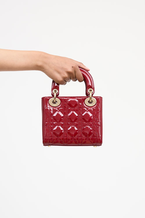 Dior 2019 Patent Mini Lady Dior Bag