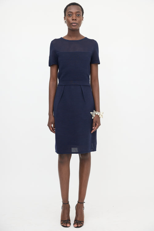 Dior Ribbed Short Sleeve Dress