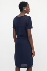 Dior Ribbed Short Sleeve Dress