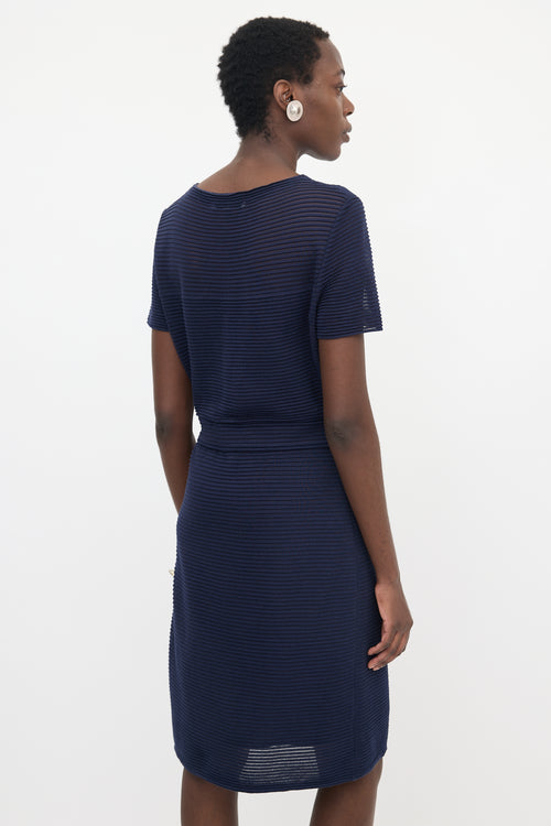 Dior Ribbed Short Sleeve Dress