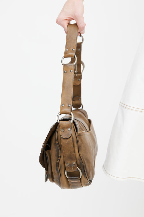 Dior SS 2006 Brown Gaucho Saddle Shoulder Bag