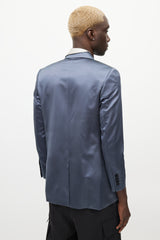 Dior SS 2020 Navy & Grey Satin Scarf Blazer