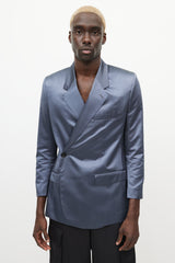 Dior SS 2020 Navy & Grey Satin Scarf Blazer