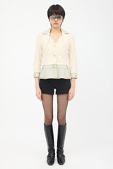 Dior SS 2005 Frayed Tweed & Denim Jacket