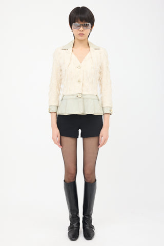 Dior SS 2005 Frayed Tweed & Denim Jacket