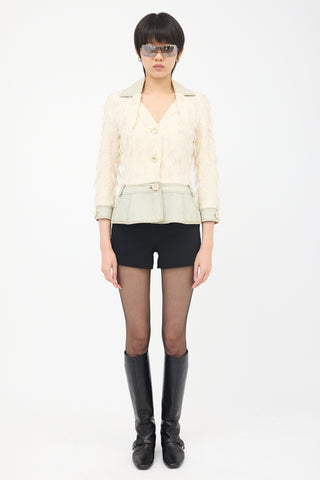 Dior SS 2005 Frayed Tweed & Denim Jacket