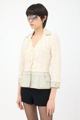 Dior SS 2005 Frayed Tweed & Denim Jacket