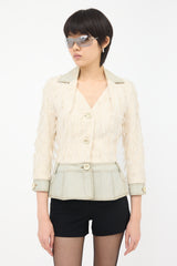 Dior SS 2005 Frayed Tweed & Denim Jacket